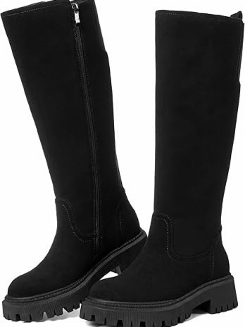 Knee-High, Black, Faux Suede Women's Riding Boots - Size 6 - New w/o tags